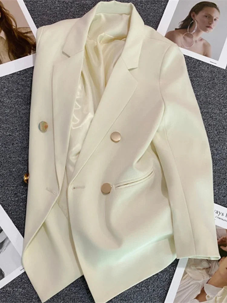 Blazer Elegante para Mujer de Doble Botonadura Corte Recto Formal