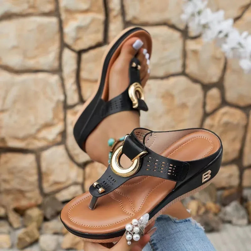 Sandalias de Mujer con Cuña Media Cómodas para Verano Casual