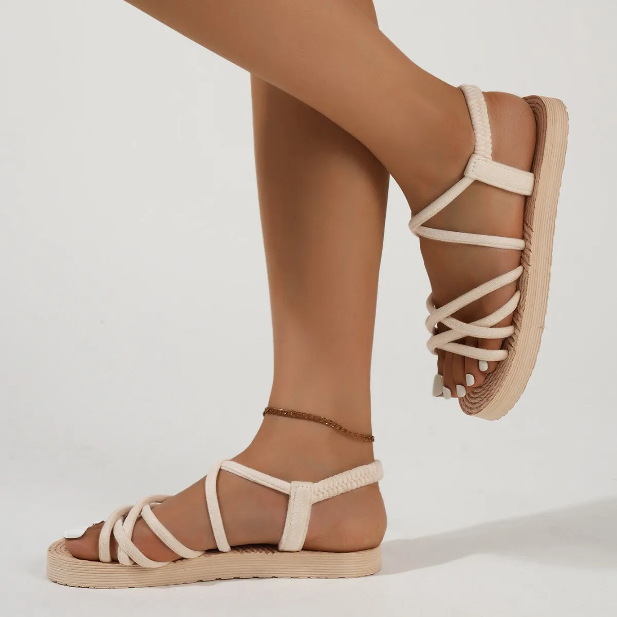 Sandalias de Mujer Cómodas con Cuña Baja de Malla Transpirable