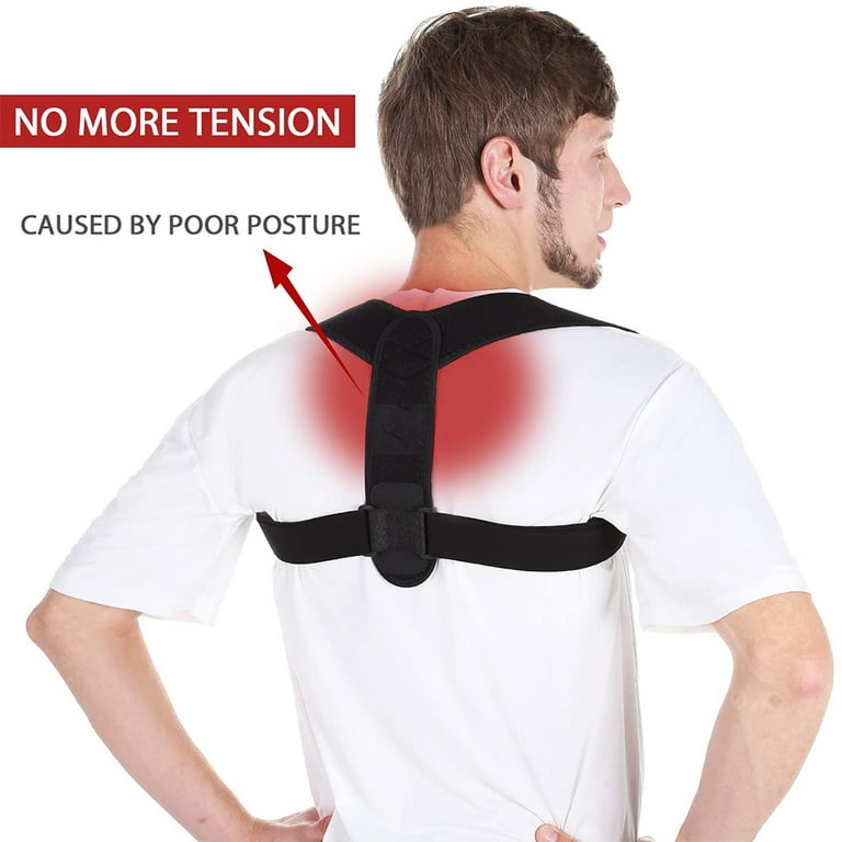 Corrector de Postura Ajustable SIISLL Soporte Espalda Negro