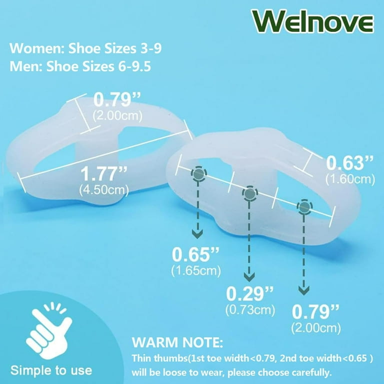Separadores de Dedos Welnove 12 Pack Gel para Juanetes y Dolor