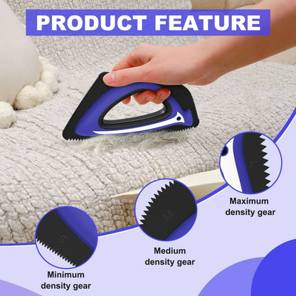 Removedor de Pelo para Mascotas PcEoTllar Reutilizable Azul con Triple Borde para Sofás y Alfombras