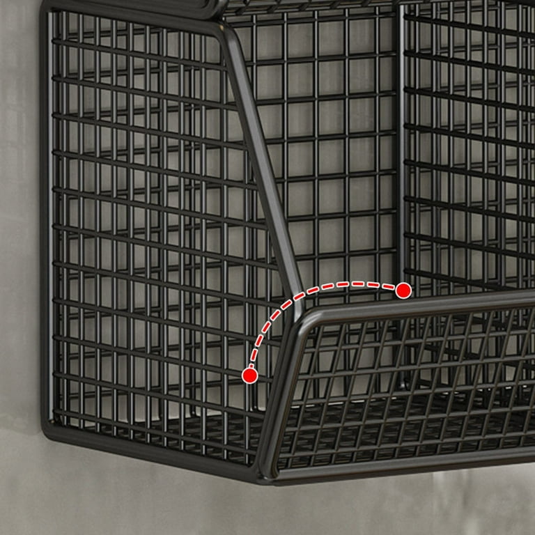 Estante de Pared Cocina Dienrx Metal Malla Organizador Negro