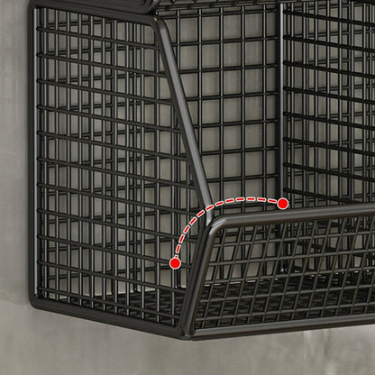 Estante de Pared Cocina Dienrx Metal Malla Organizador Negro