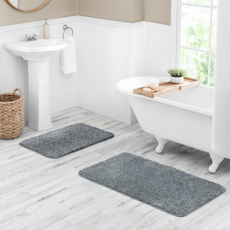 Alfombra de Baño Mainstays Antideslizante Gris 61x102 cm