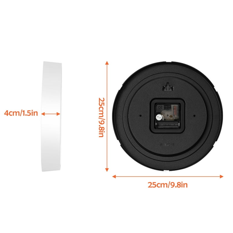 Reloj de Pared Oumilen 25 cm Silencioso Blanco Diseño Minimalista