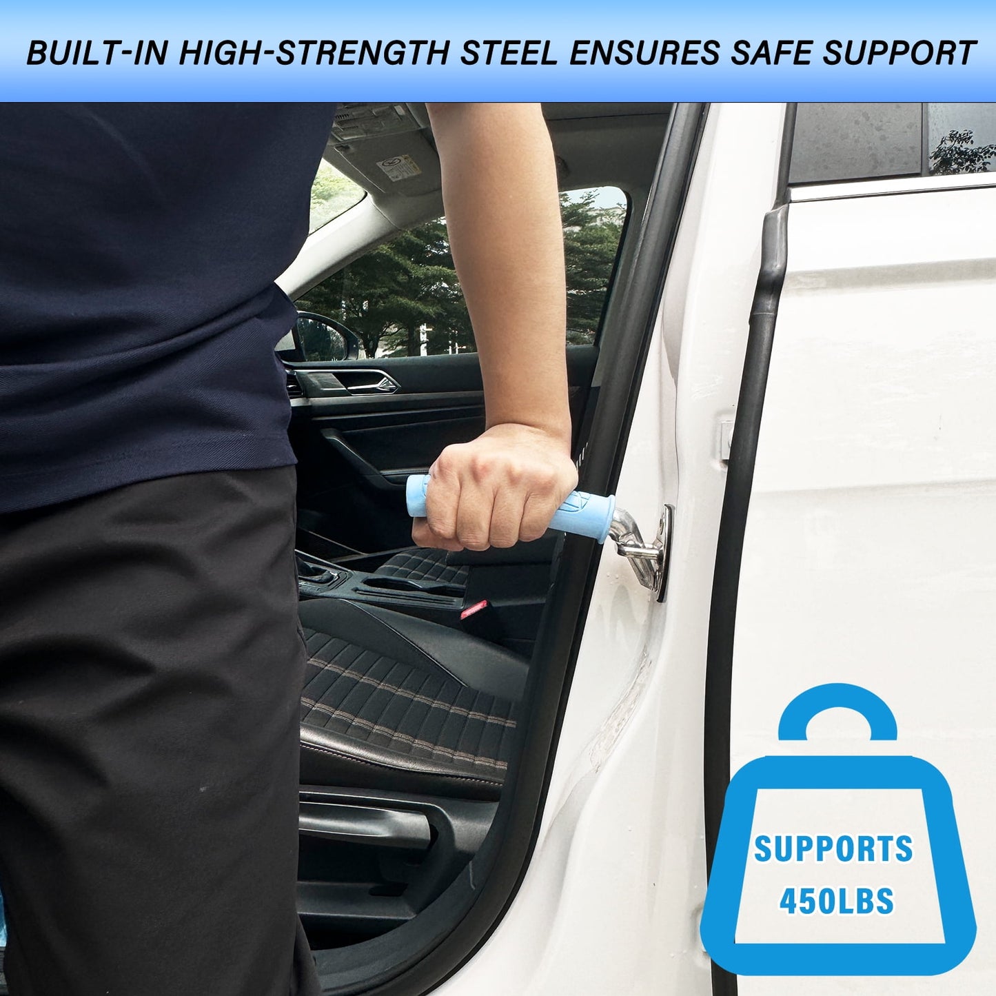 Asa de Apoyo para Coche Portátil Antideslizante 204 kg Universal