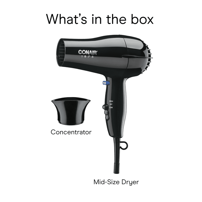 Secador de Cabello Conair 1875W con Concentrador Negro