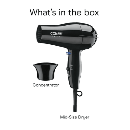 Secador de Cabello Conair 1875W con Concentrador Negro