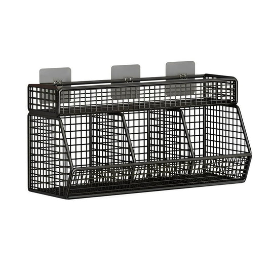 Estante de Pared Cocina Dienrx Metal Malla Organizador Negro