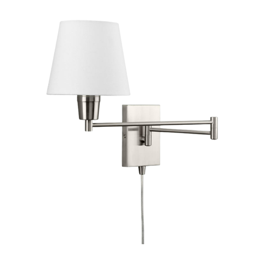 Aplique de Pared Avec Níquel Cepillado Ajustable con Pantalla