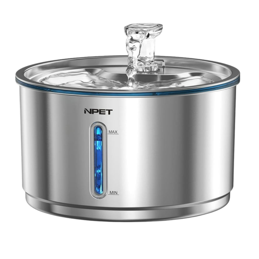 Fuente de Agua para Mascotas NPET 4L Acero Inoxidable con Filtro