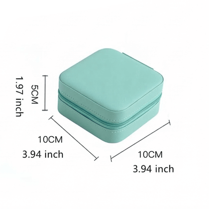 Joyero Portátil Casegrace Compacto con Cremallera Verde 10 cm