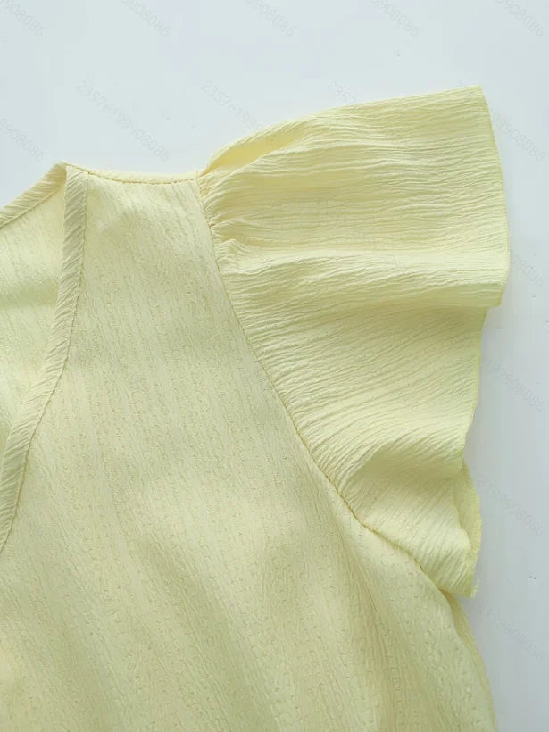 Vestido Midi de Verano para Mujer con Cuello en V Corte en A Elegante
