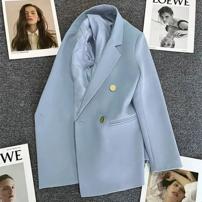 Blazer Elegante para Mujer de Doble Botonadura Corte Recto Formal