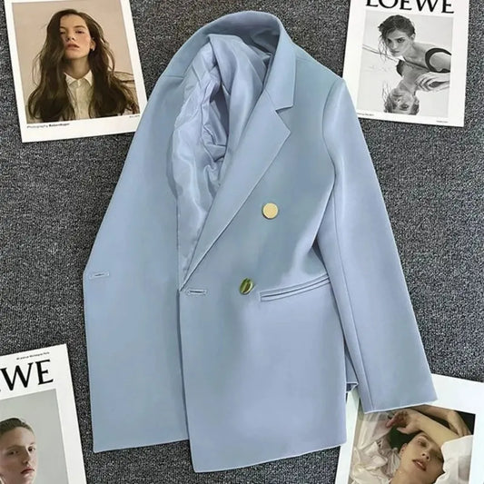 Blazer Elegante para Mujer de Doble Botonadura Corte Recto Formal