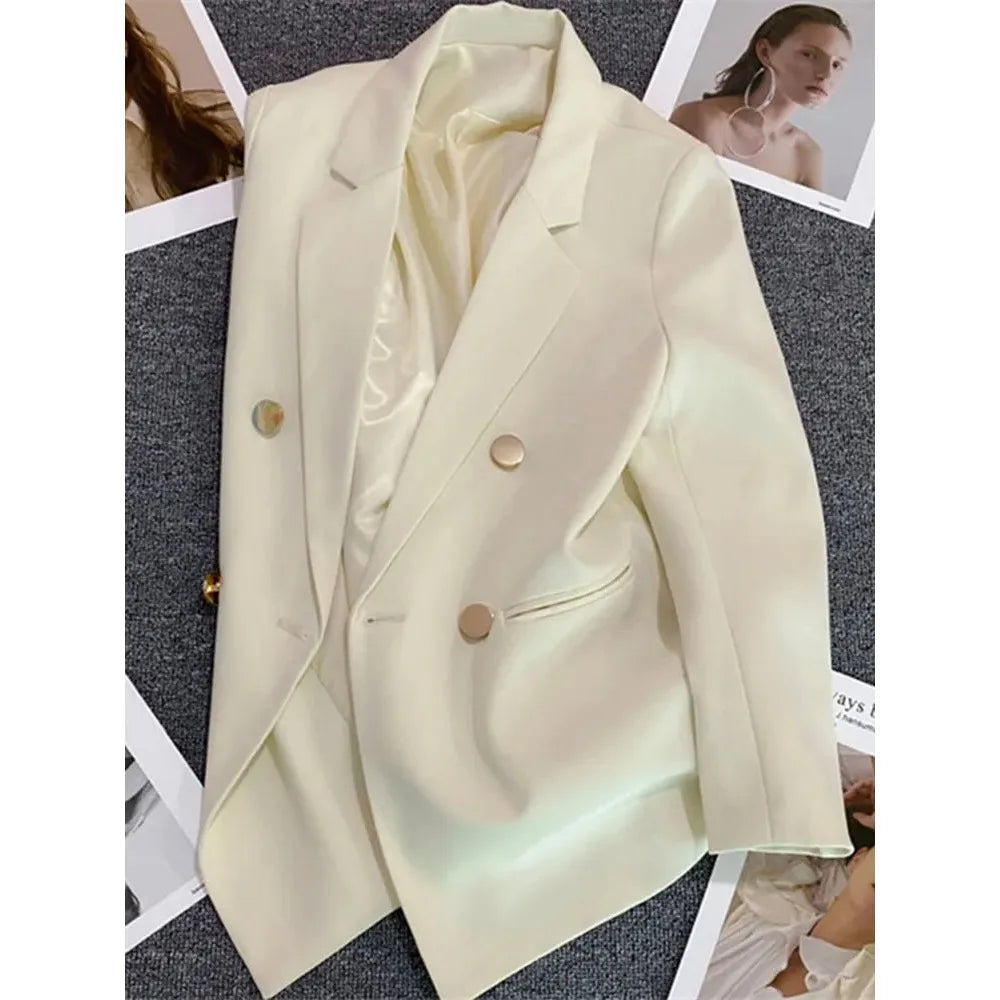 Blazer Elegante para Mujer de Doble Botonadura Corte Recto Formal