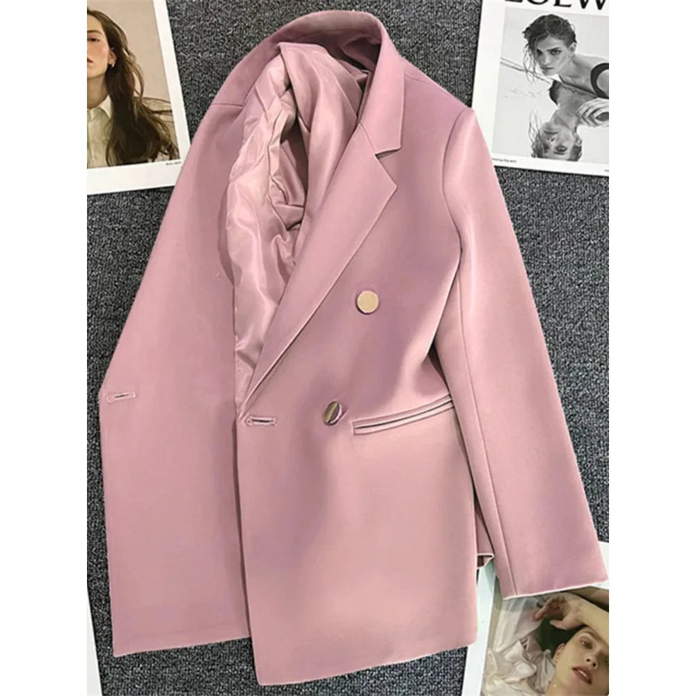 Blazer Elegante para Mujer de Doble Botonadura Corte Recto Formal
