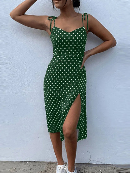 Vestido de Verano para Mujer con Lunares y Cuello en V Casual