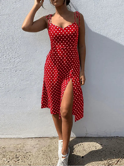 Vestido de Verano para Mujer con Lunares y Cuello en V Casual