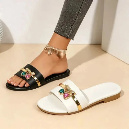 Sandalias Planas de Mujer con Adorno Metálico para Verano Casual
