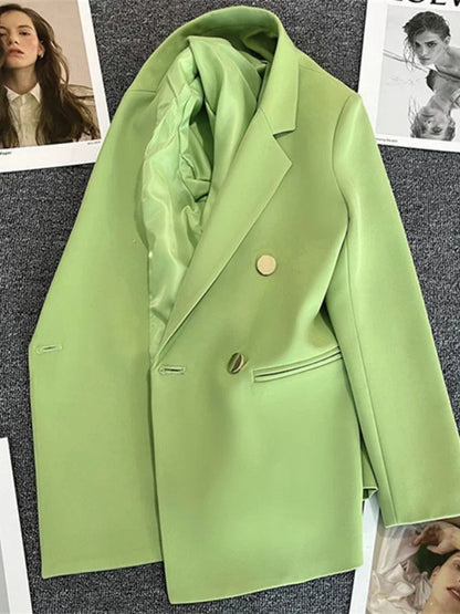 Blazer Elegante para Mujer de Doble Botonadura Corte Recto Formal