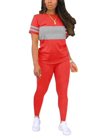Conjunto Deportivo Mujer Verano con Camiseta y Leggings Largos