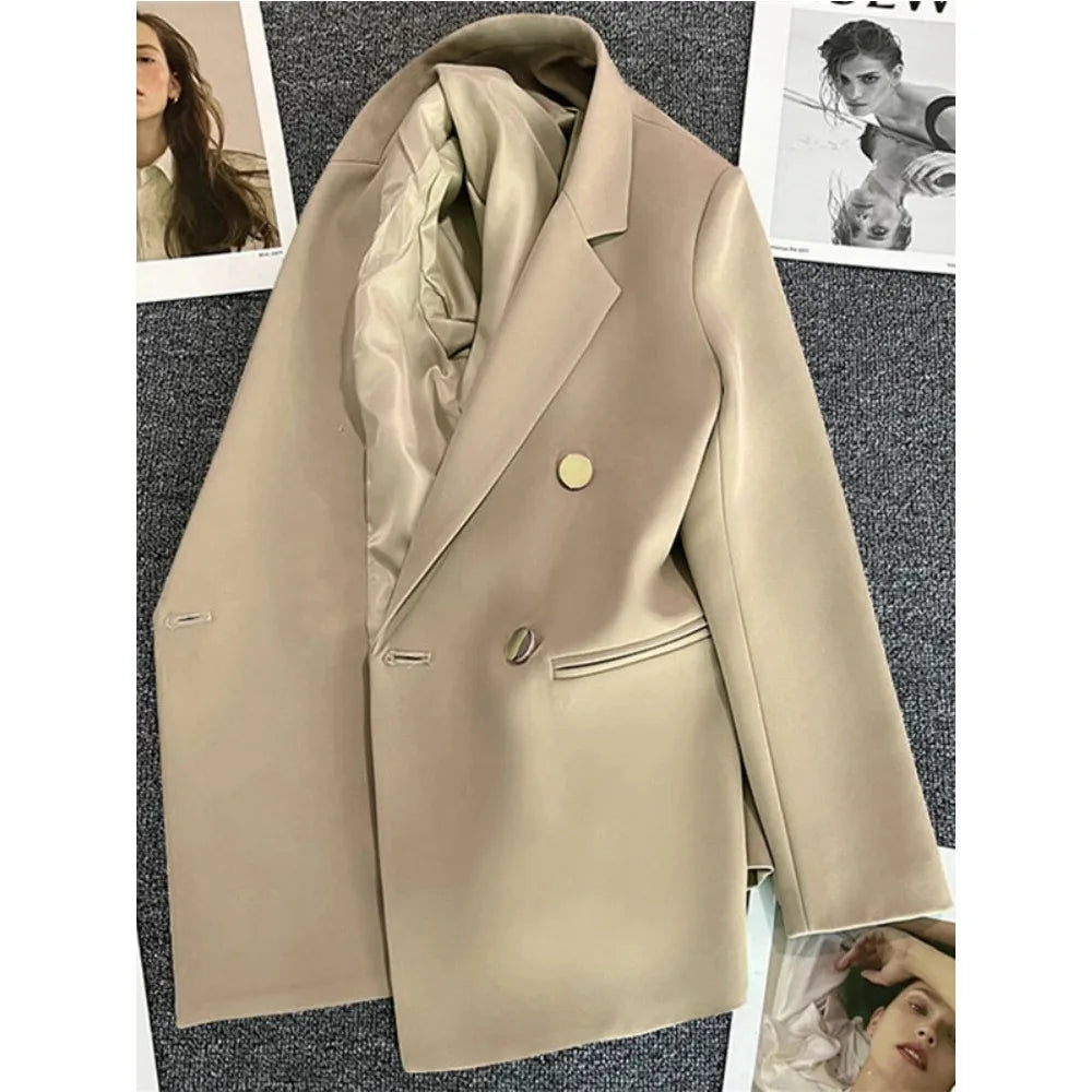 Blazer Elegante para Mujer de Doble Botonadura Corte Recto Formal