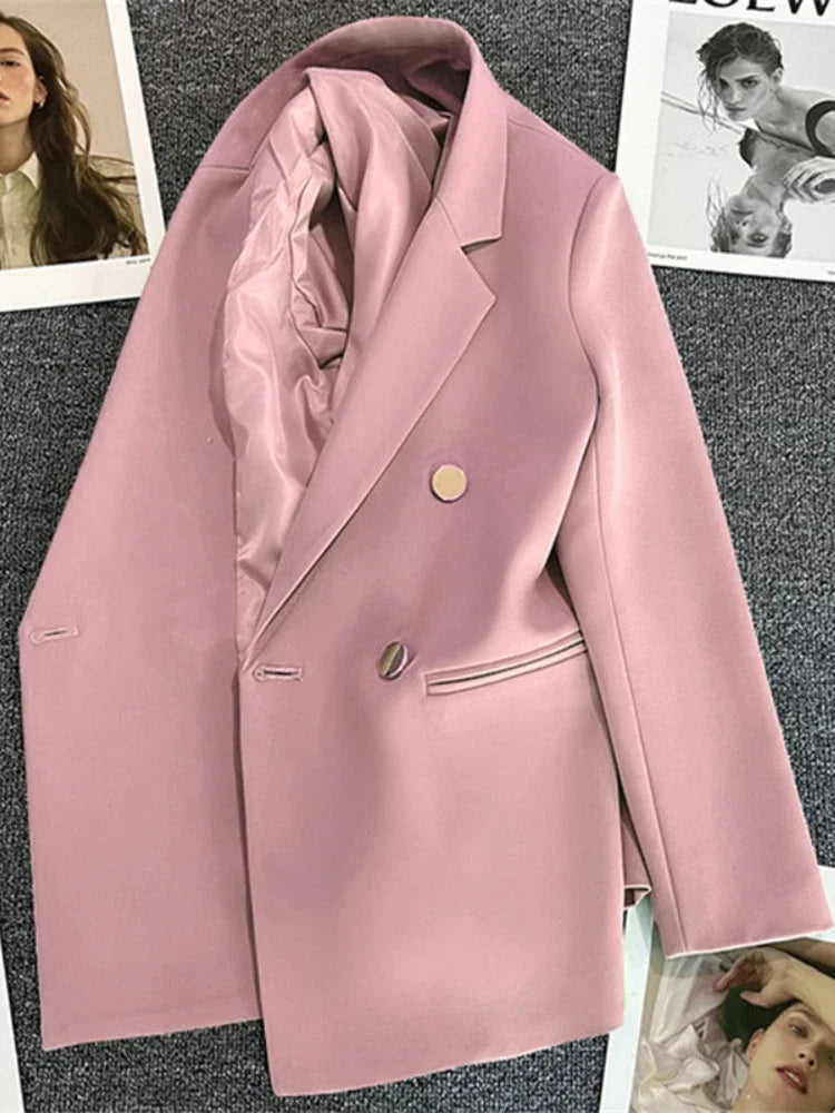 Blazer Elegante para Mujer de Doble Botonadura Corte Recto Formal