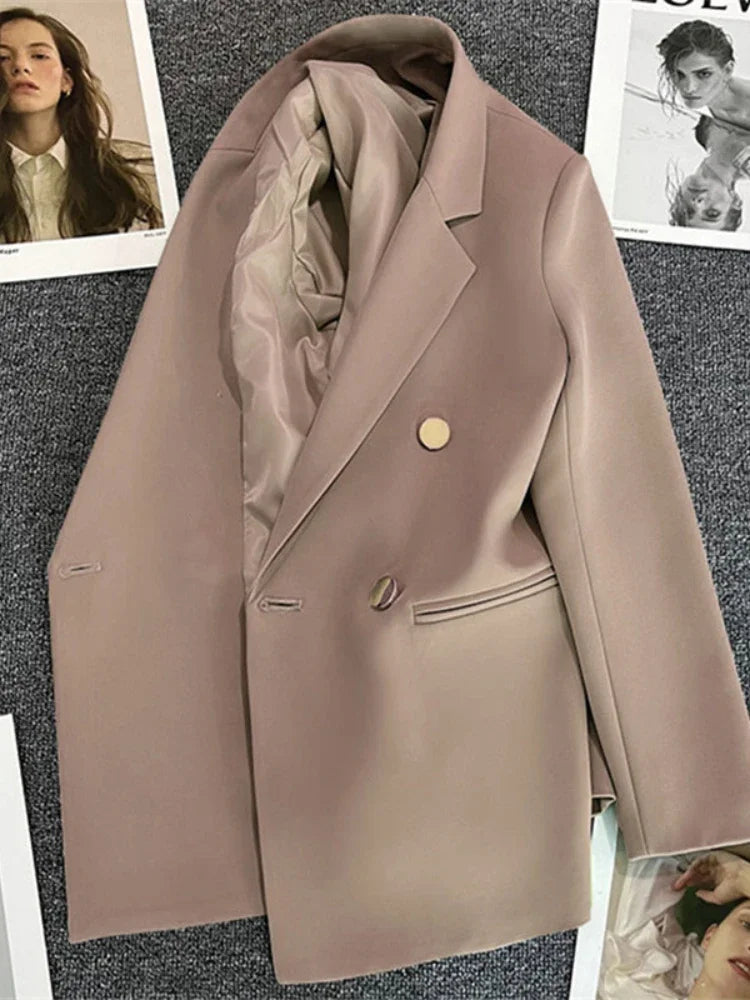 Blazer Elegante para Mujer de Doble Botonadura Corte Recto Formal