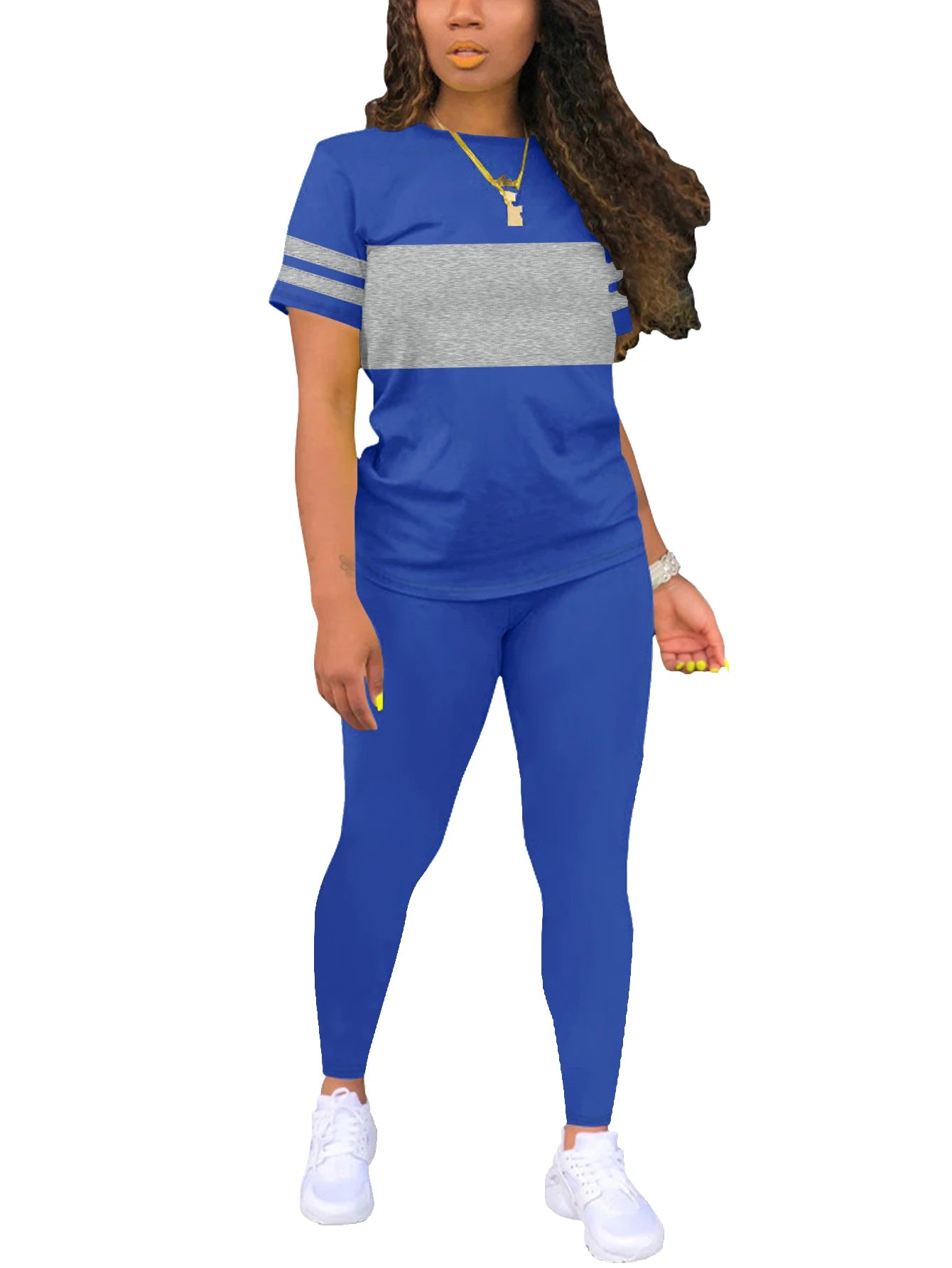 Conjunto Deportivo Mujer Verano con Camiseta y Leggings Largos