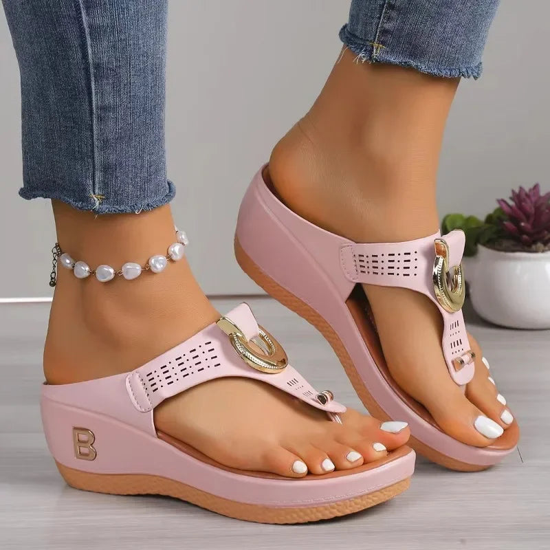 Sandalias de Mujer con Cuña Media Cómodas para Verano Casual