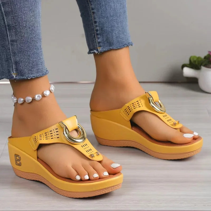 Sandalias de Mujer con Cuña Media Cómodas para Verano Casual