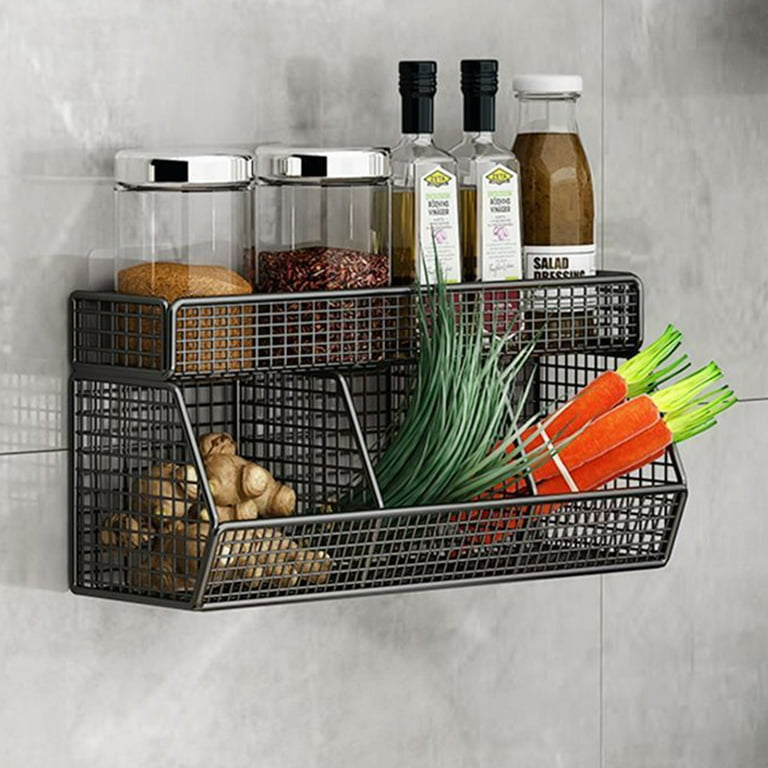 Estante de Pared Cocina Dienrx Metal Malla Organizador Negro