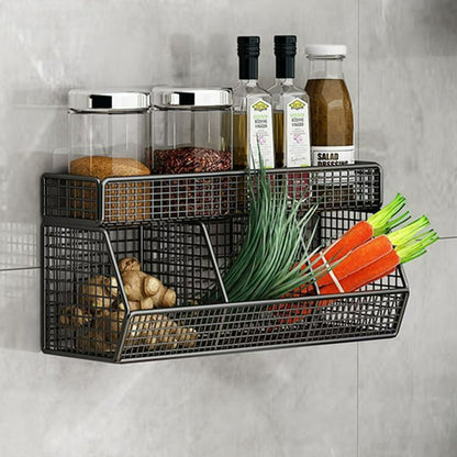 Estante de Pared Cocina Dienrx Metal Malla Organizador Negro