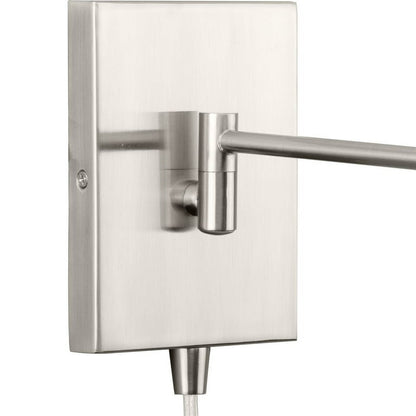 Aplique de Pared Avec Níquel Cepillado Ajustable con Pantalla